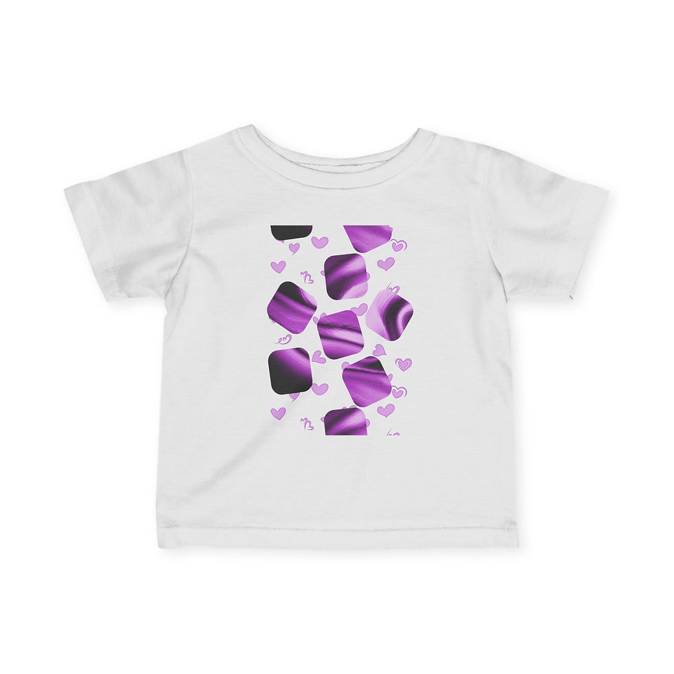 Thumbnail: Infant Tee — Purple Marble Hearts Baby Shirt