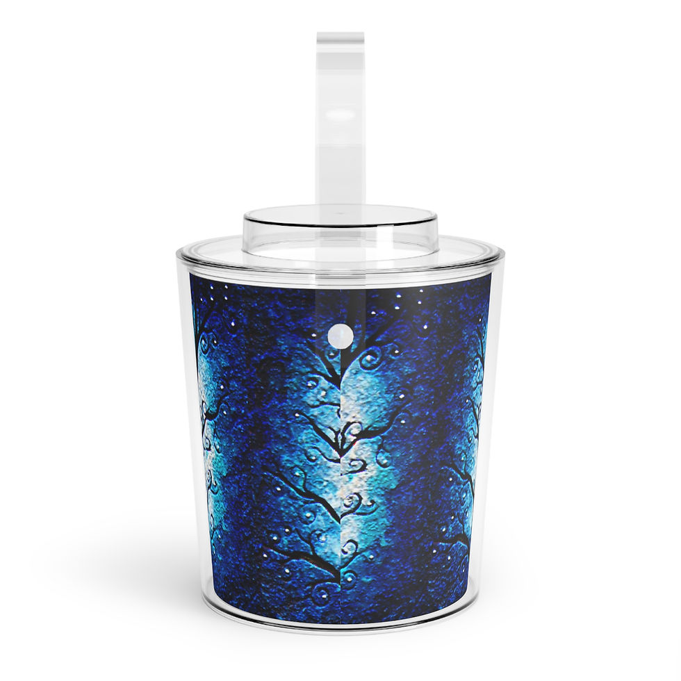 Thumbnail: Spooky Blue Tree Ice Bucket w/Tongs Night Sky Drink Cooler by Melody Lane