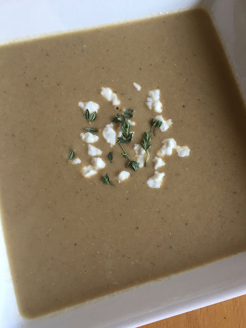 Mushroom and goat cheese soup