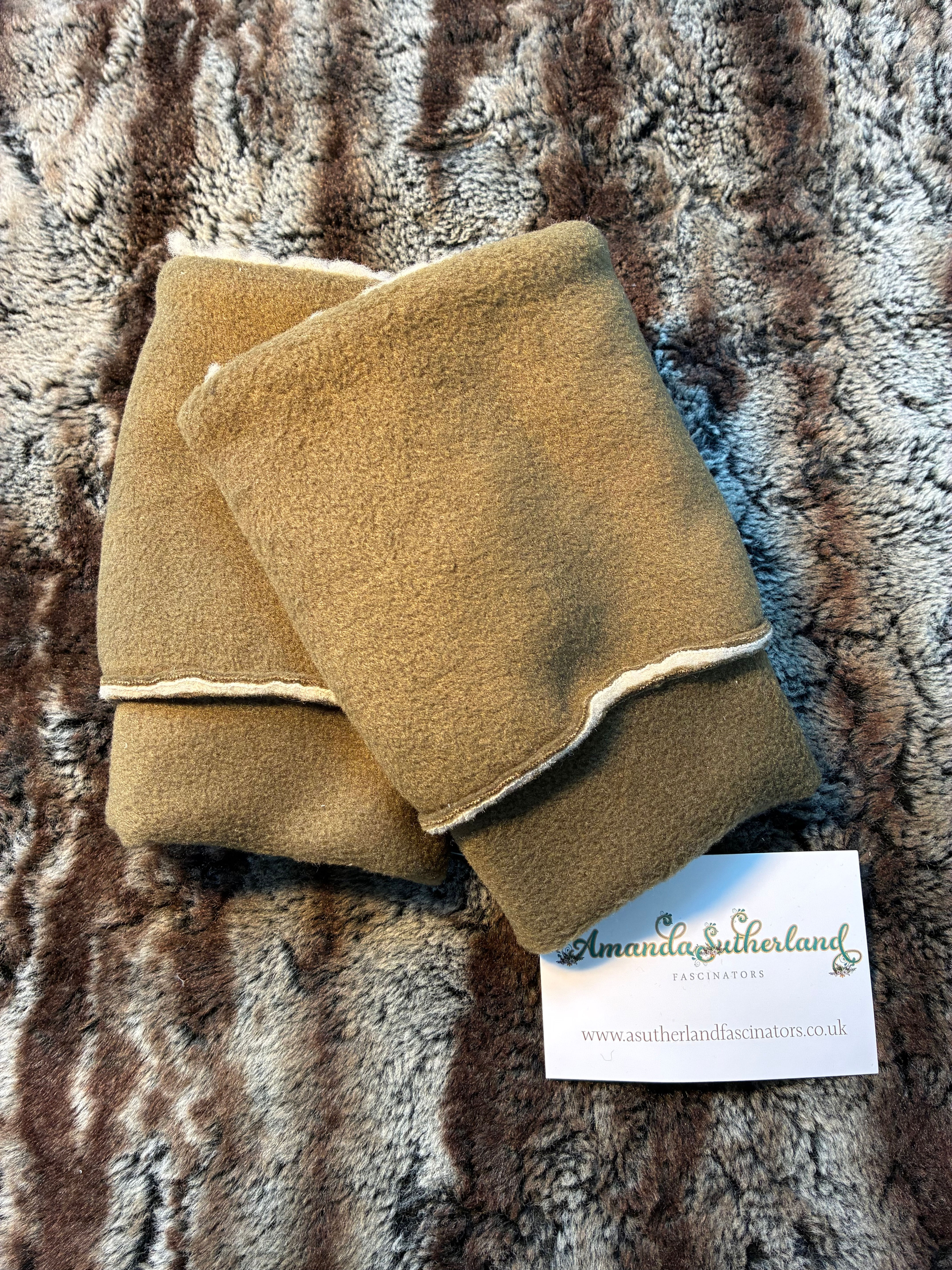 Khaki Green ultimate warmth wrist warmers
