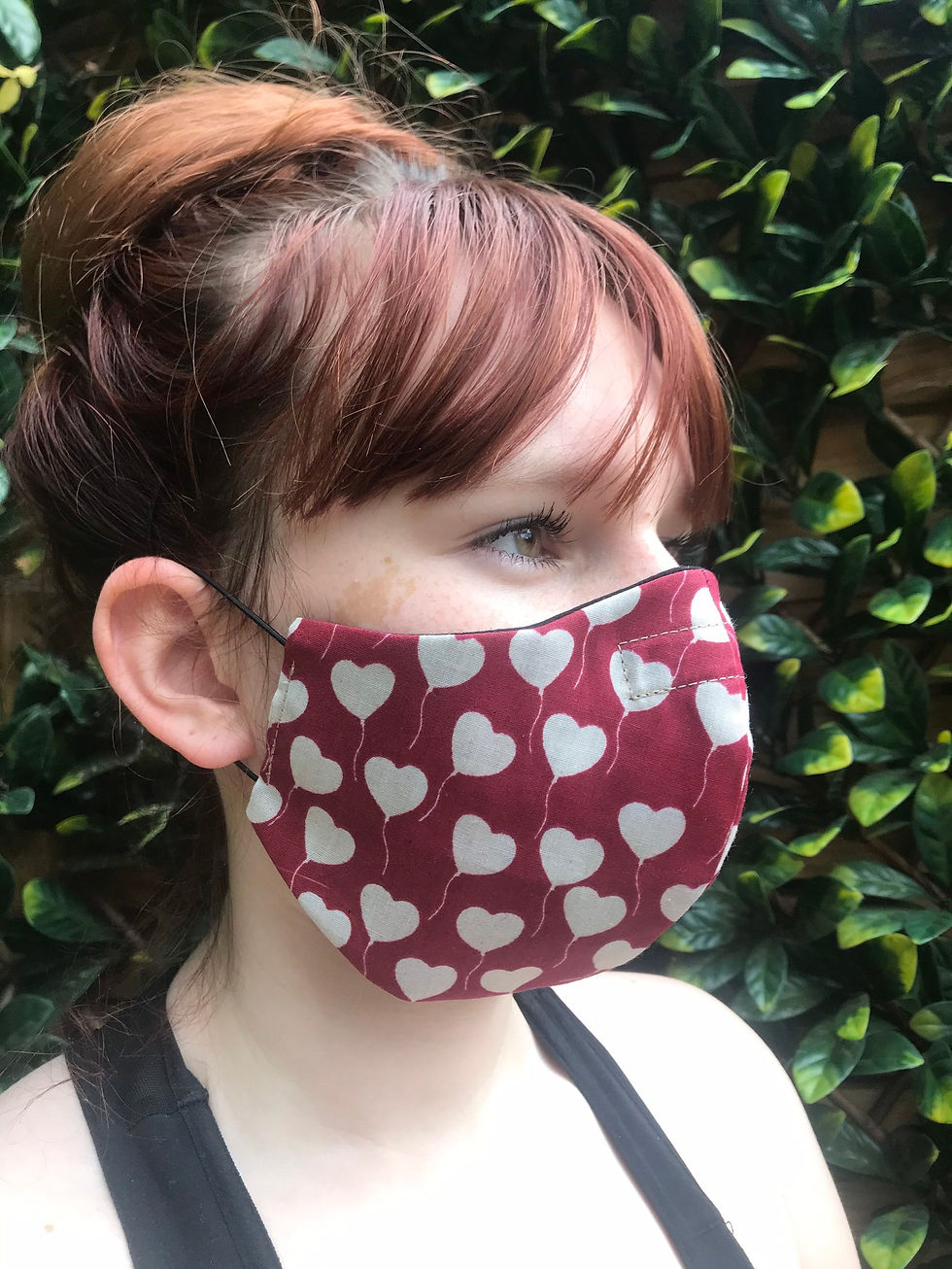 Thumbnail: Red hearts face mask