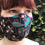 Thumbnail: Navy and green vine print face mask