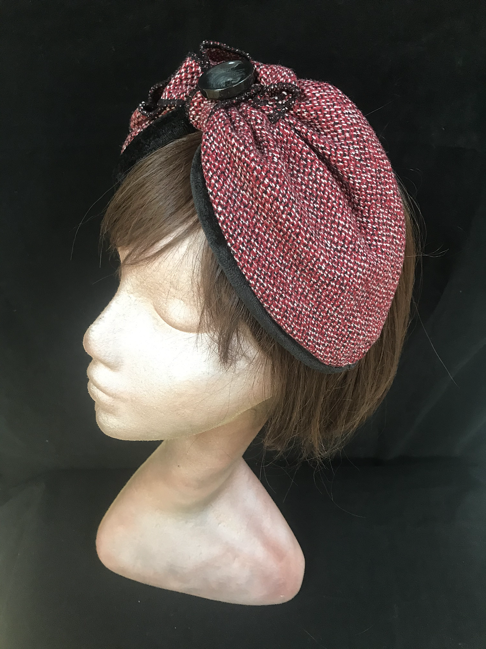 Thumbnail: Red fleck wool turban band