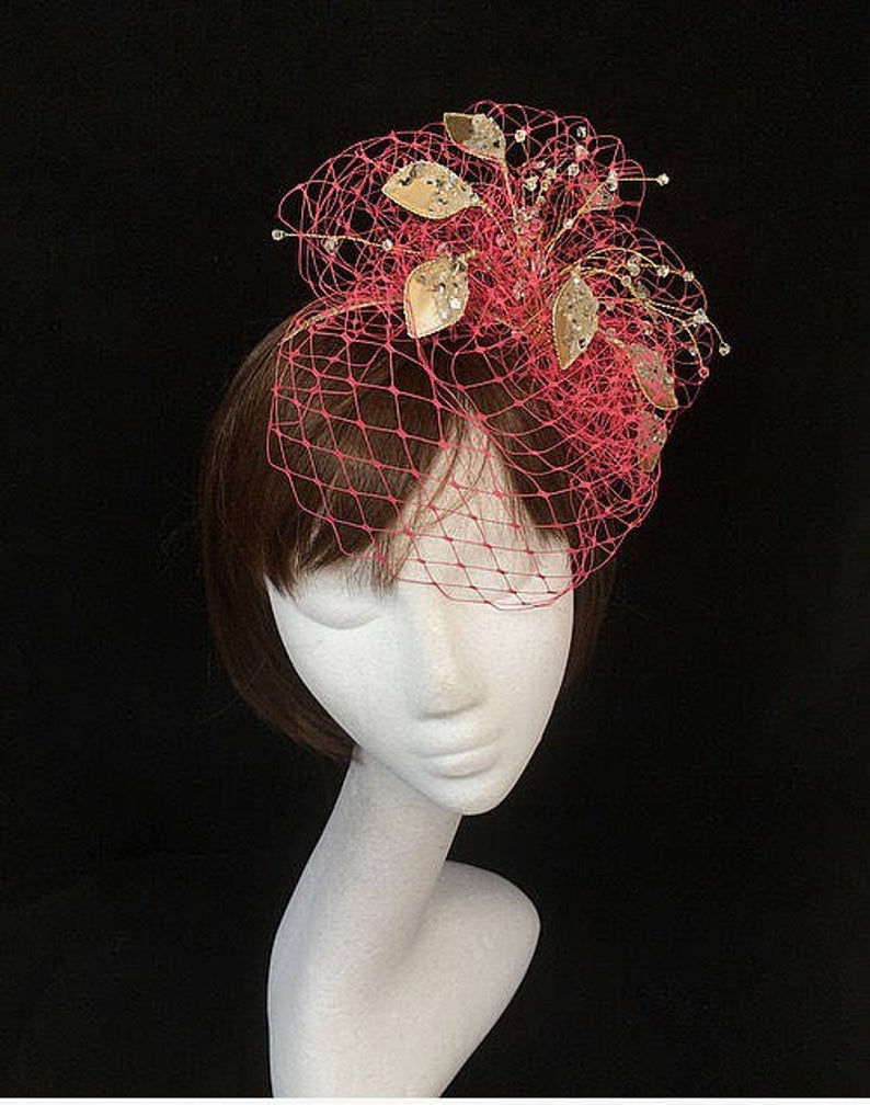 Thumbnail: Pink wedding fascinator