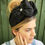 Thumbnail: Black ruffle diamanté turban band