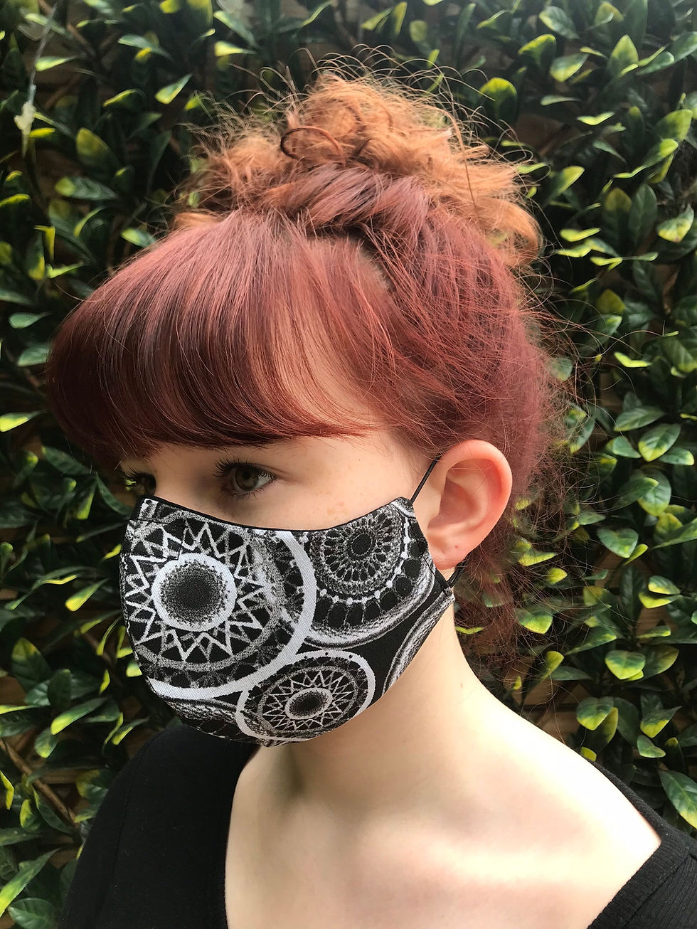 Thumbnail: Black and white circles print face mask