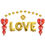 Küçük resim: 3'lü Kalp Love Set Balon 40cm