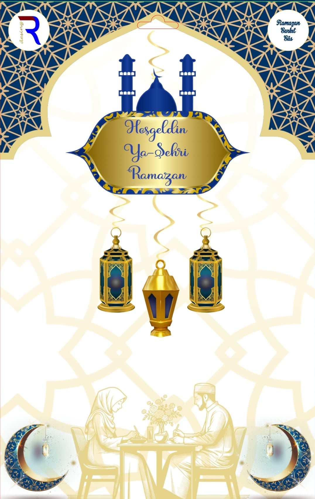Hoşgeldin Ya Şehri Ramazan Sarkıt Süs Mavi