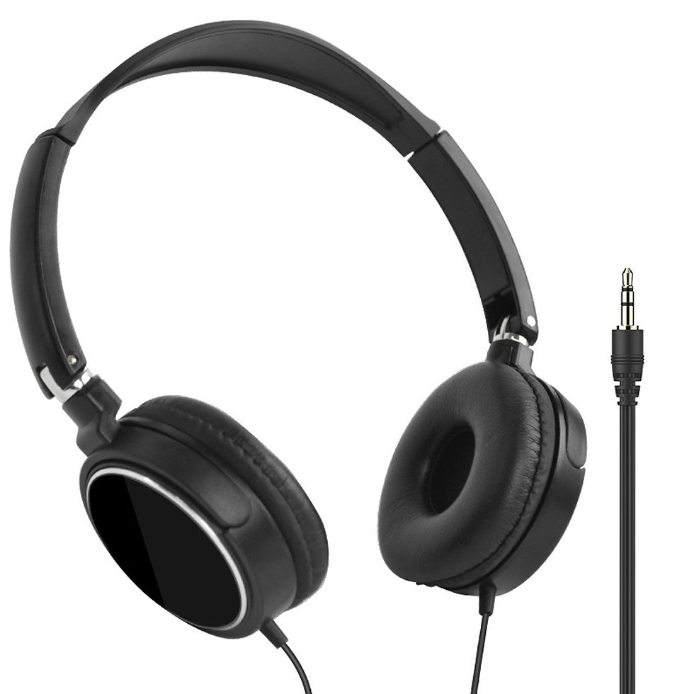 Miniatura: Headset com Fio P2 Dobrável — Portátil, com Microfone e Controle de Volume