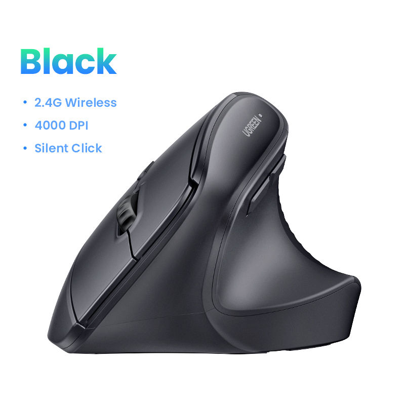 Miniatura: Mouse Vertical Ergonômico UGREEN — Bluetooth e 2.4G, 4000 DPI, Silencioso