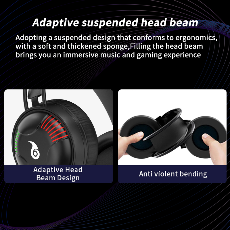 Miniatura: Headset Gamer LDON L523 com LED — Drivers de 50 mm e Microfone Profissional
