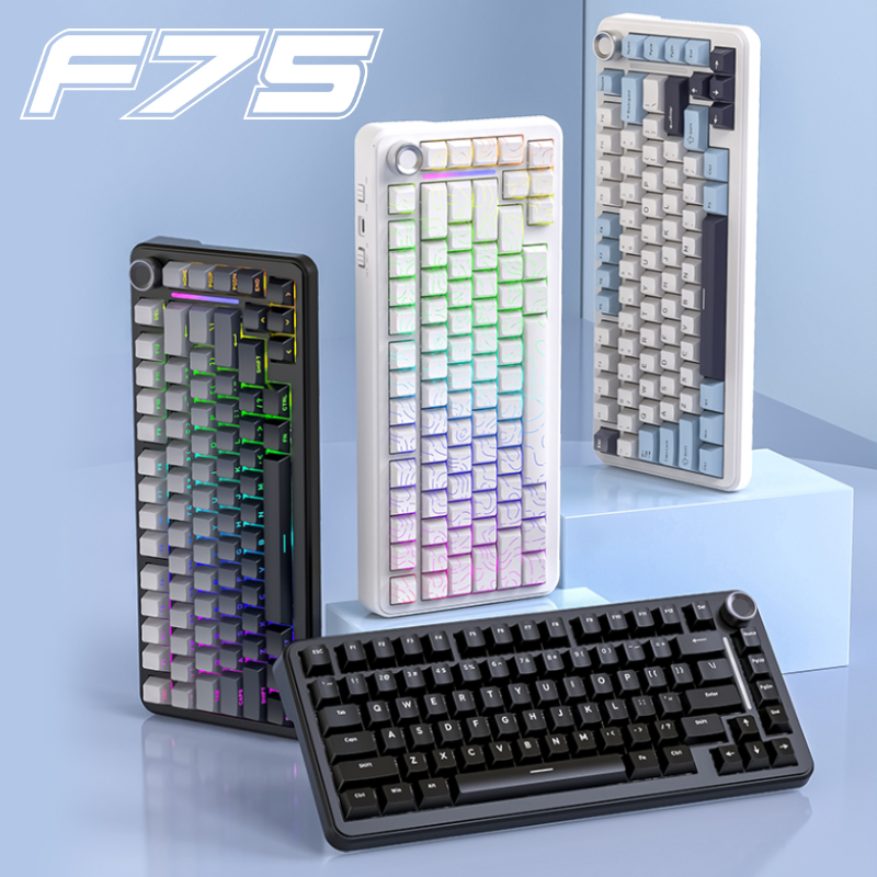Teclado Mecânico FREEWOLF F75 75% — Hot…