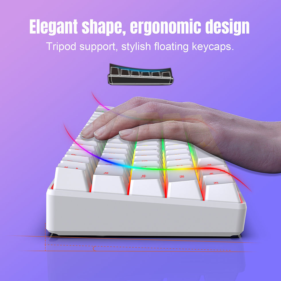 Miniatura: Teclado Compacto 68 Teclas com RGB — Portátil para PC e Notebook
