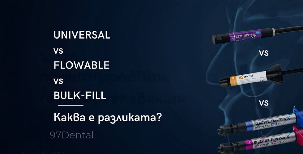 Сравнение между универсален, течлив и bulk-fill дентален композит