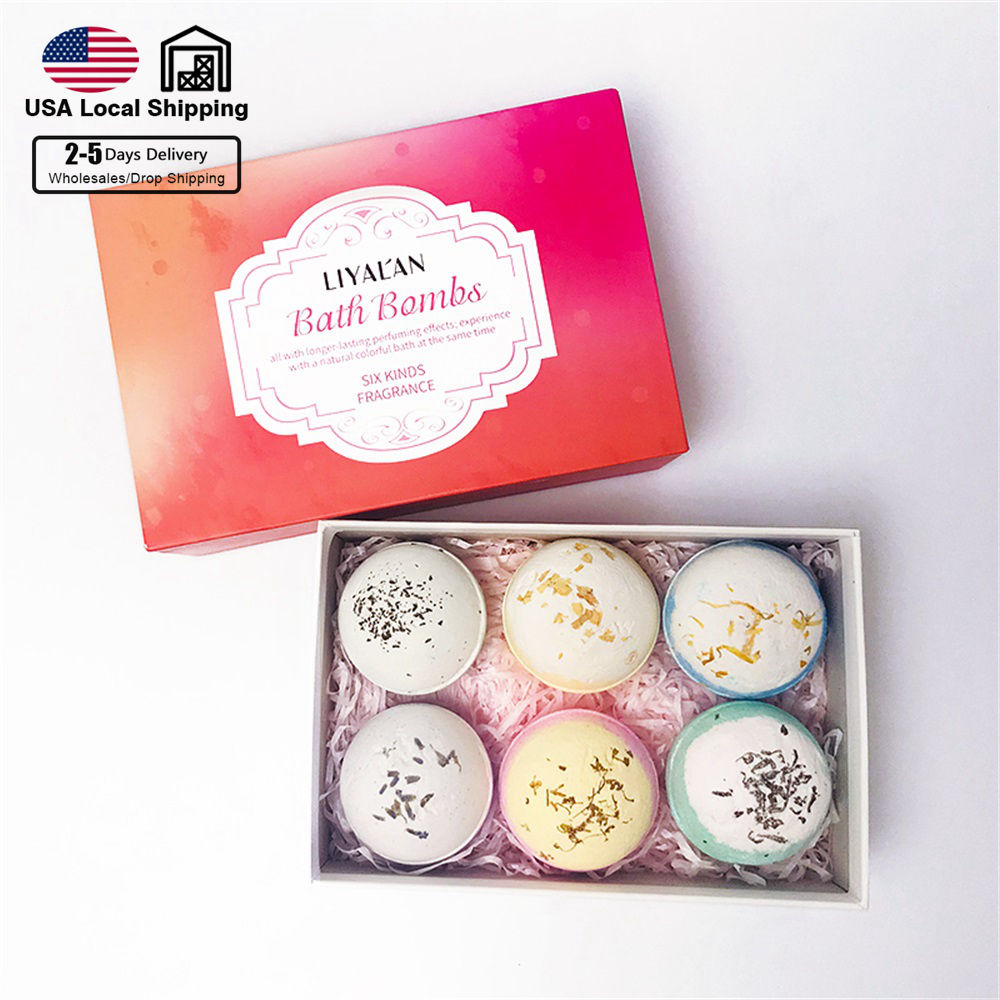 Organic Flowers Bubble Bath  Bombs Essential Oil Spa Petal Rainbow Bath Bomb