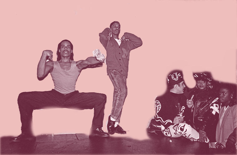Willi Ninja and friends voguing at "Mars", a nightclub in New York City, in 1988. Ninja founded the House of Ninja, a safe space for struggling queer youth (Image Source: Catherine McGann)
