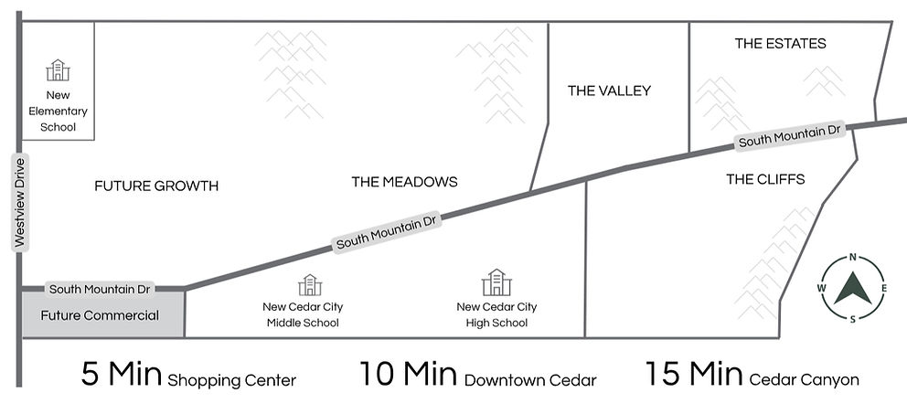 Map detailing the South Mountain master planned community