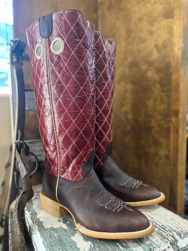 HONDO MENS BROWN OIL TAN VAMP RED VOLCANO TOP | The Cowboys Choice