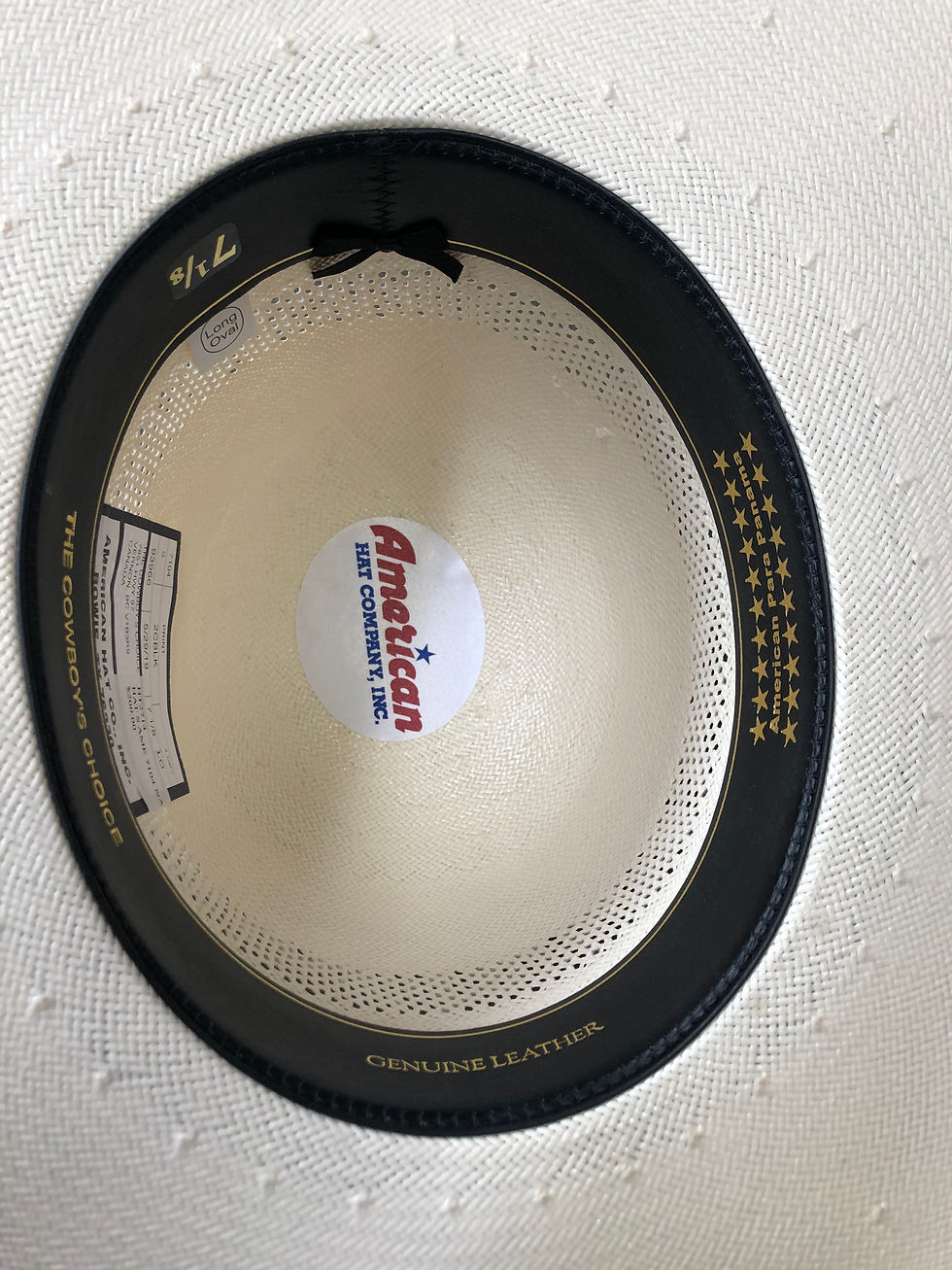 Thumbnail: American Hat Straw 7104 Solid Weave, Fancy Vent - Ivory