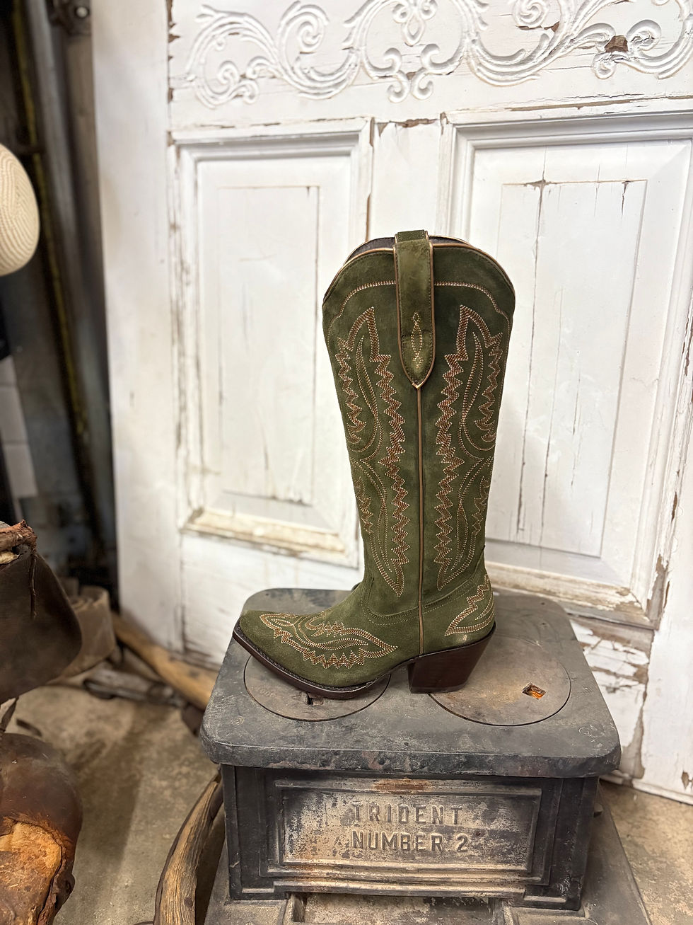 Thumbnail: Ariat Ladies Casanova Olive Suede Western Boot