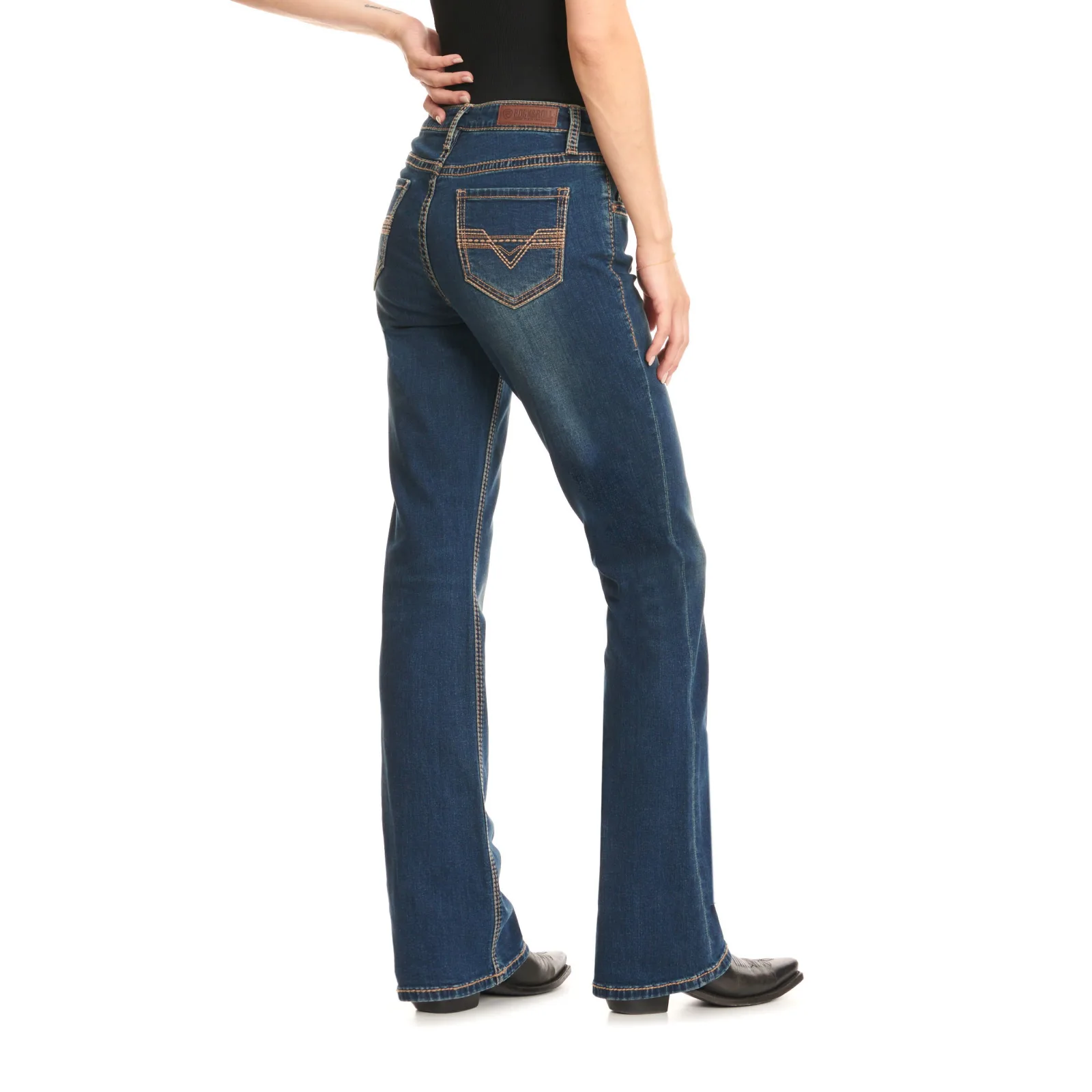 Wrangler Girls Jeans Boot Cut Dark Wash – Bambina, Vestibilità Regolabile, Ricamo Sulle Tasche, Taglie 4-6x