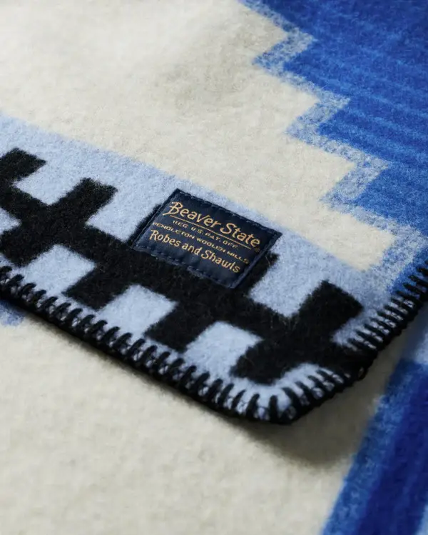 Thumbnail: MORNING STORM CRIB BLANKET BLUE/WHITE
