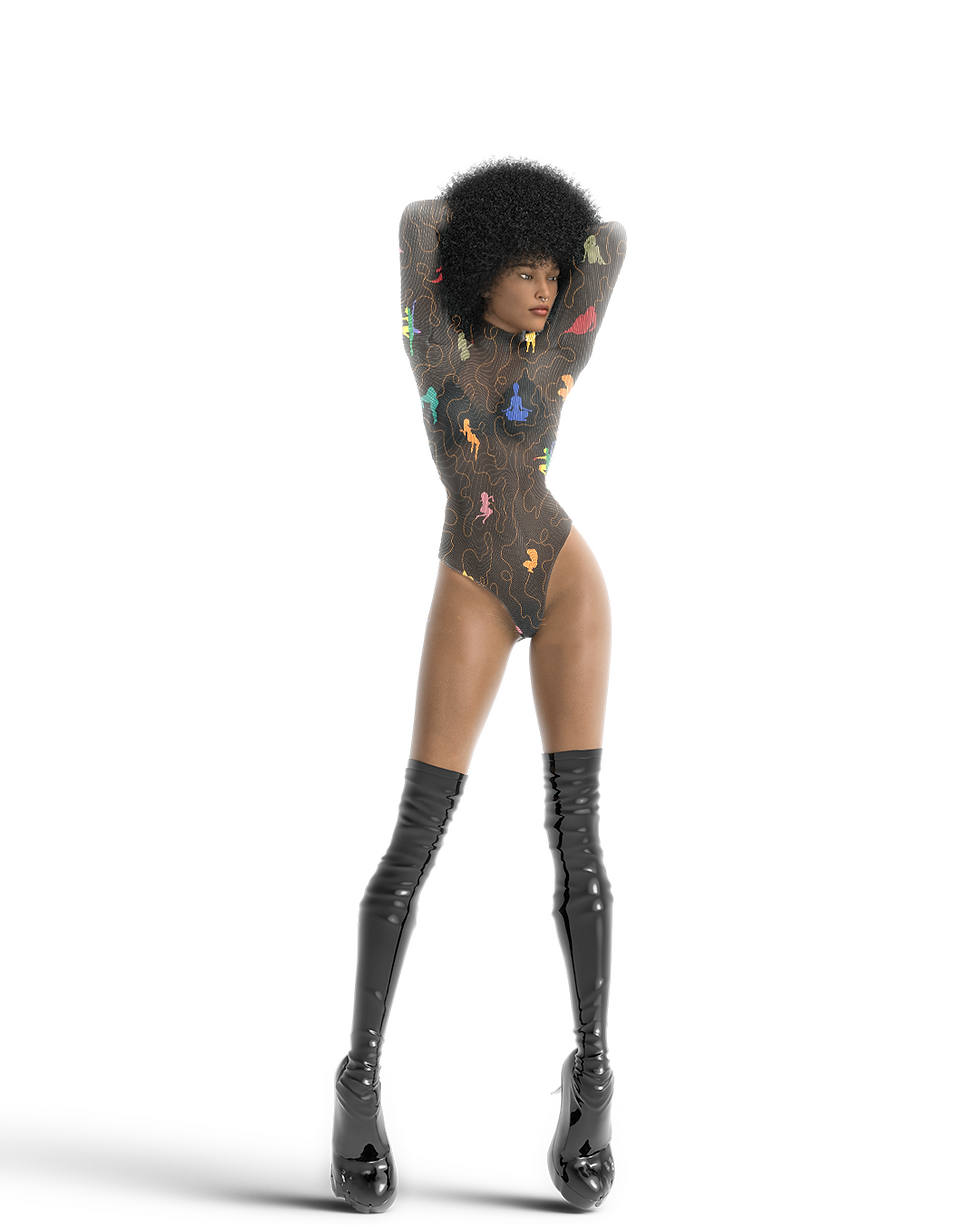 Thumbnail: FEMININE EMPIRE MESH BODYSUIT