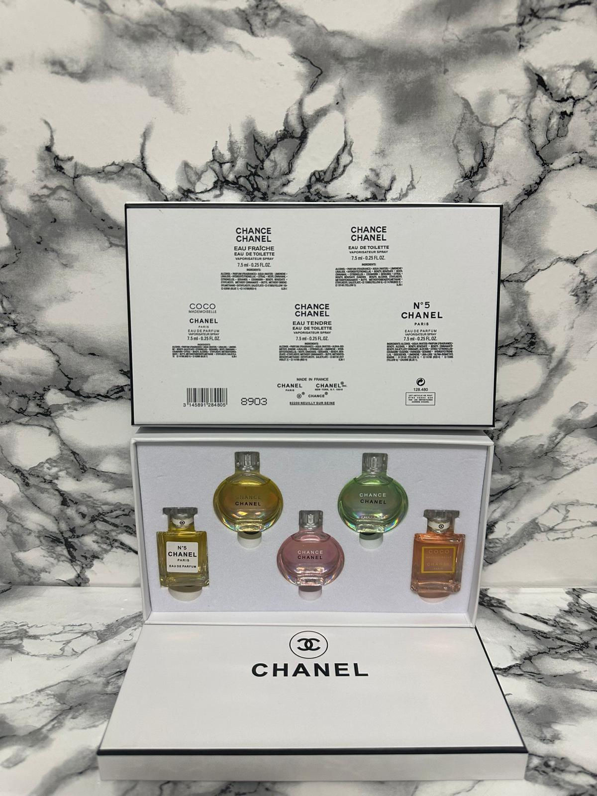 Original Chanel Mini Parfum Set – 5 Mini-Flakons (No.5, Coco Mademoiselle, Chance) à 7.5 ml