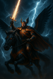 Samhain Knight on Winged Horse