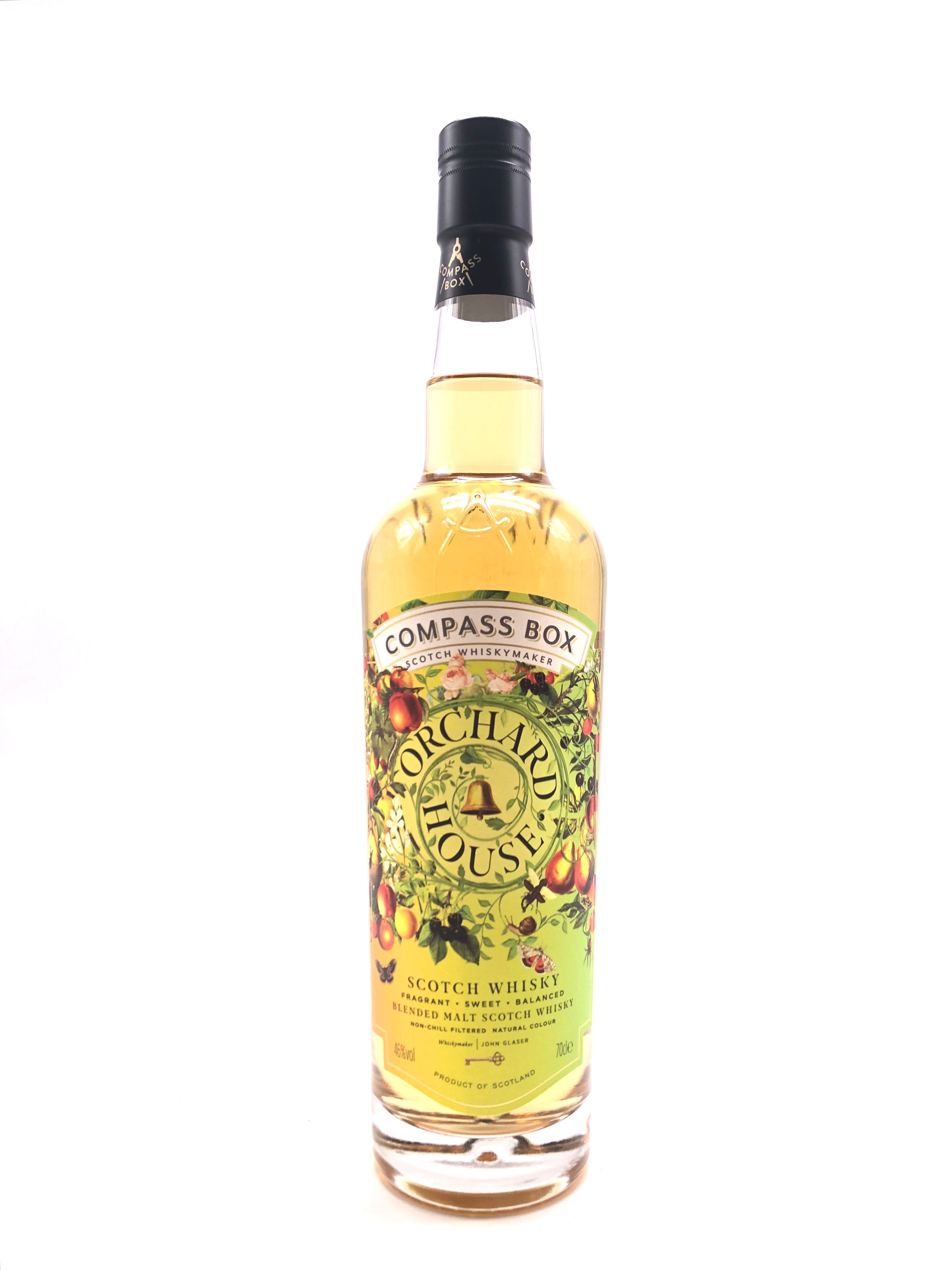 Bouteille de whisky écossais Orchard House embouteillé par Compass Box.