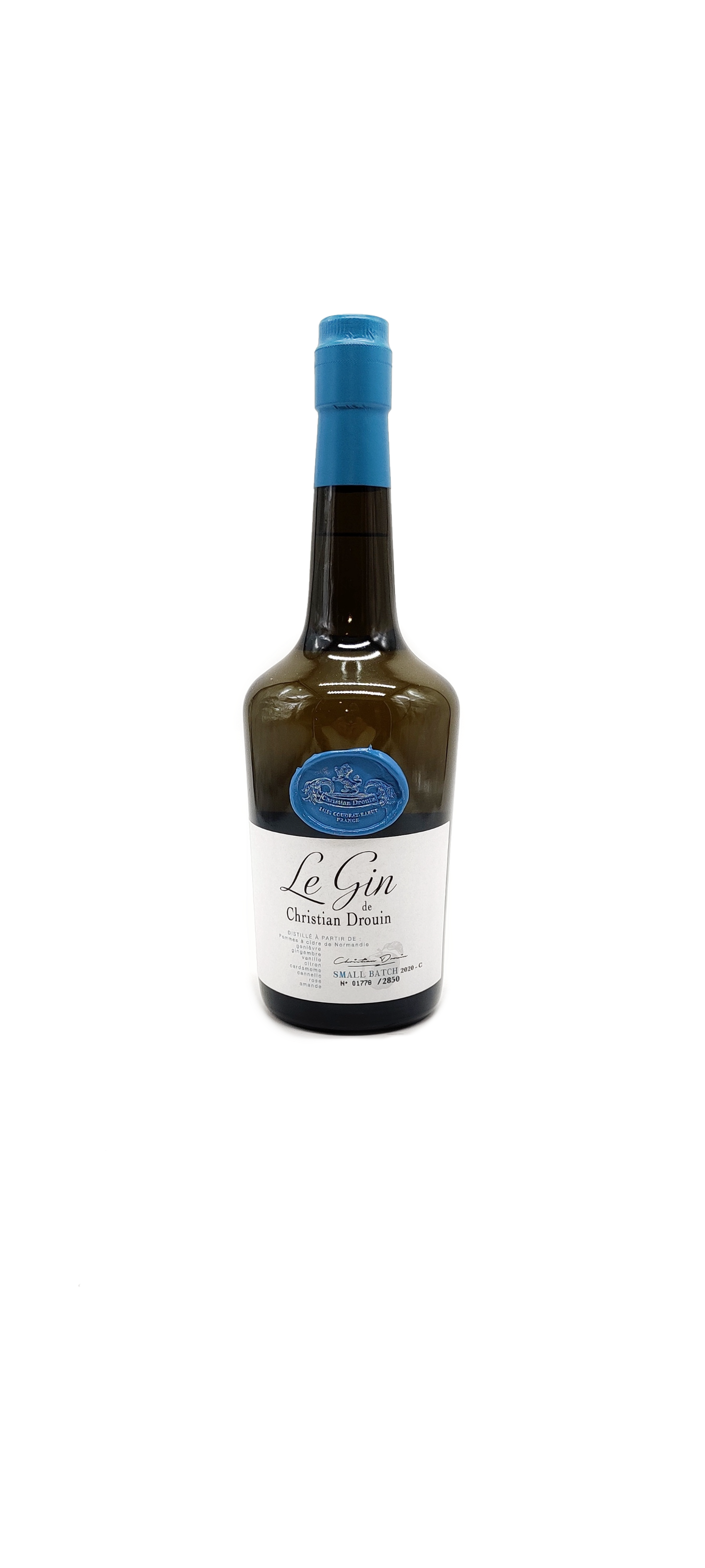 Bouteille de Gin français Le Gin de Christian Drouin.