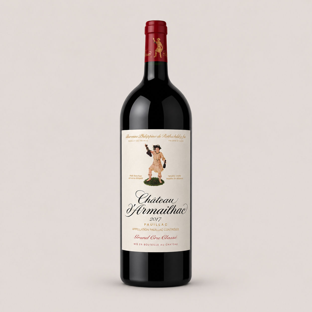 Magnum de vin rouge français du Château d'Armailhac 2017 en appellation Pauillac.