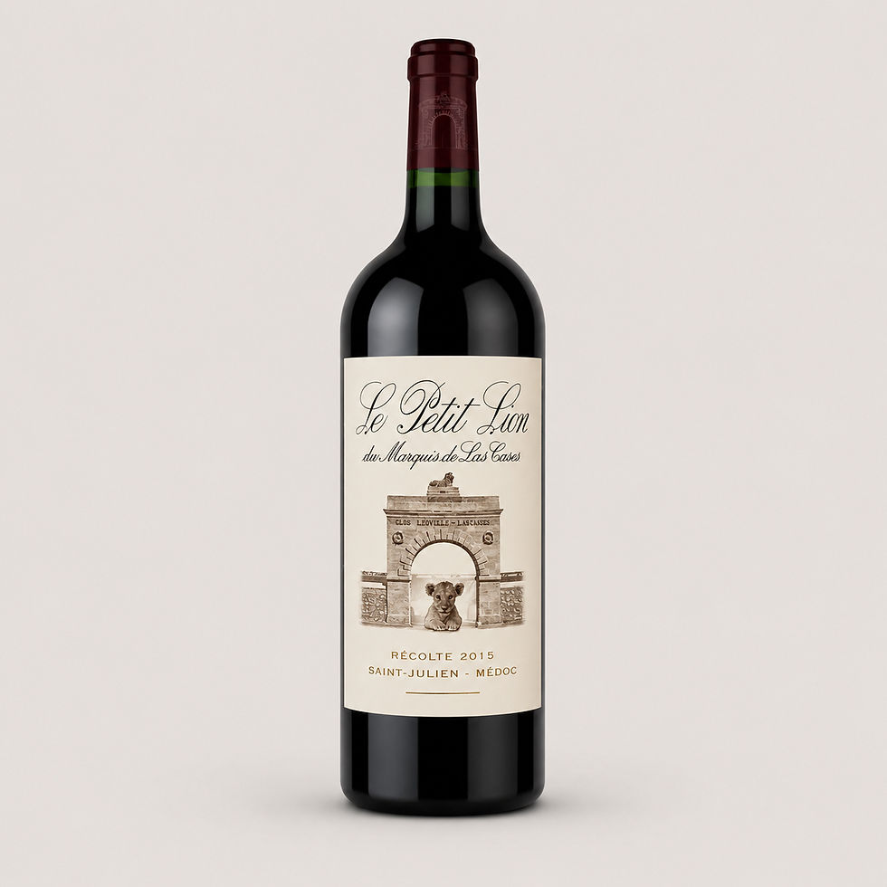Magnum de vin rouge français Le Petit Lion du Marquis de Las Cases 2015 en format 1,5 L en appellation Saint Julien.