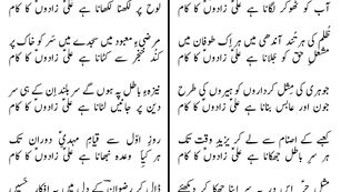 Teer kha kar mushurana hay Ali(as) zadon ka kaam