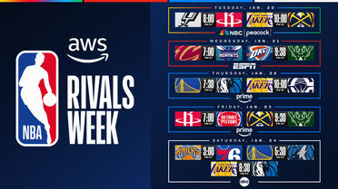 NBA Rivals Week action showing teams competing in marquee rivalry games during January 20–24, 2026.
