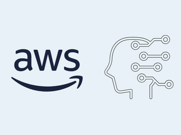 A stylized digital illustration featuring the AWS logo connected to a network of autonomous glowing nodes, representing the company's new focus on AI agents and interconnected cloud systems.