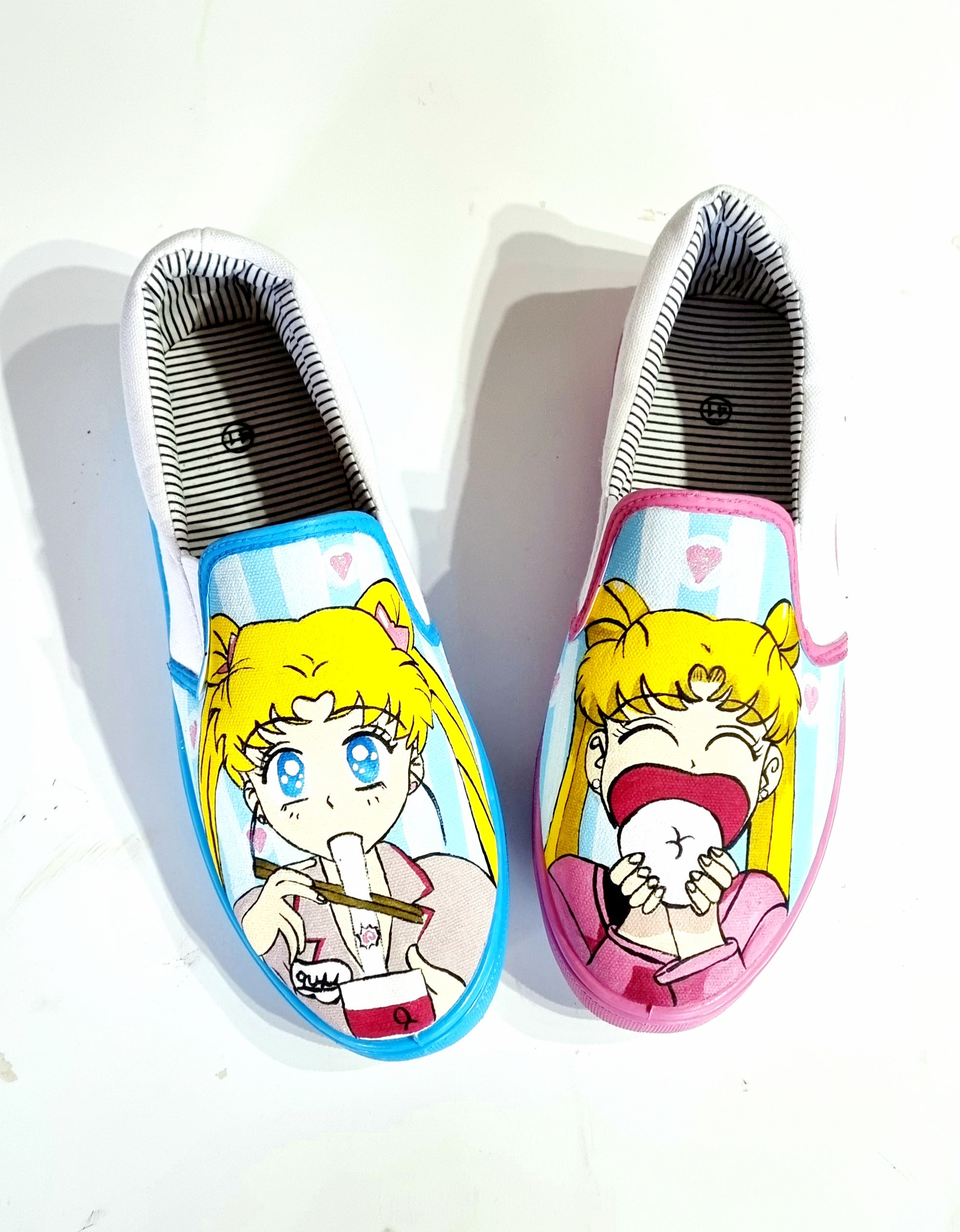 Pink blue sailormoon flats 