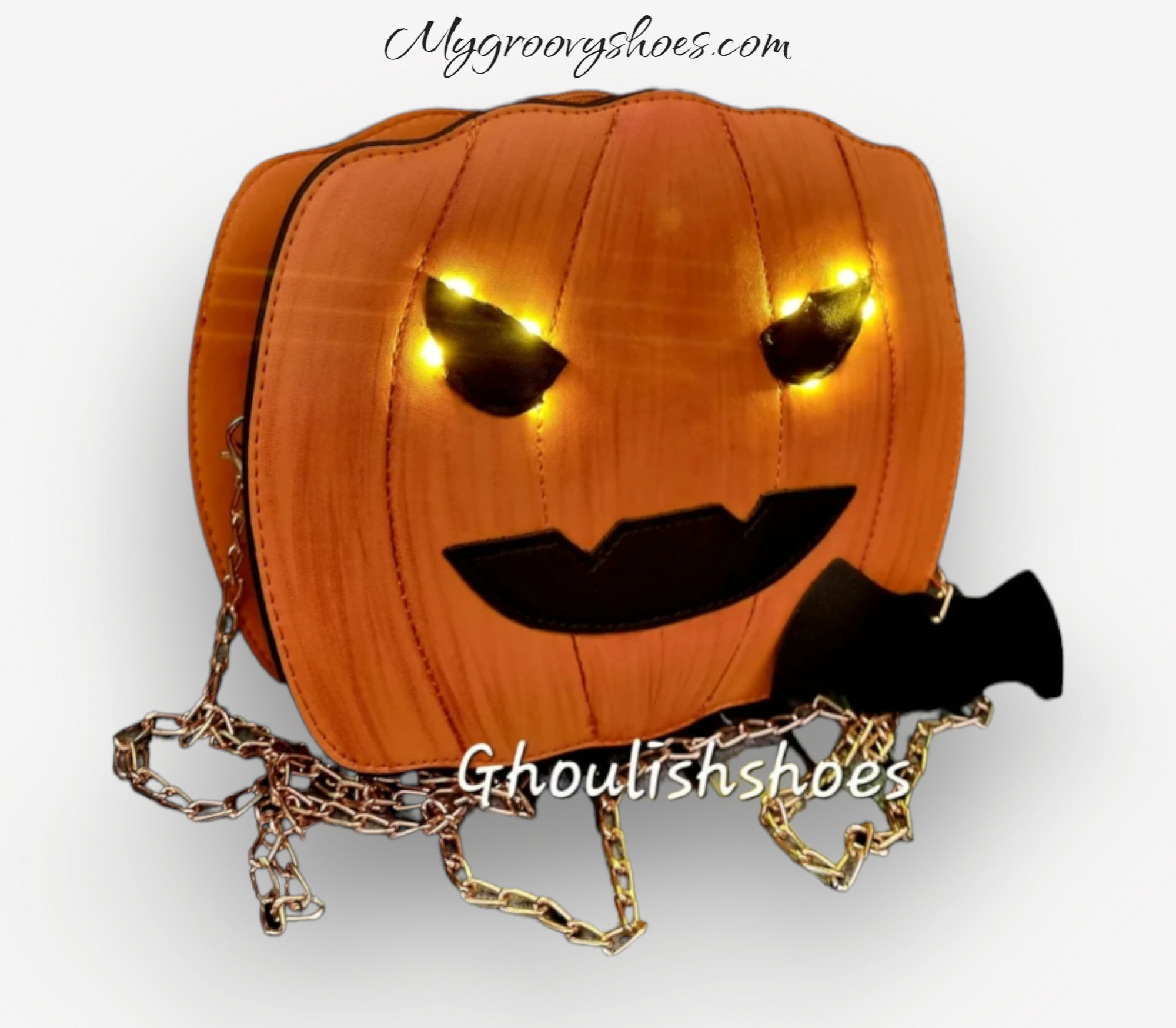 Pumpkin LED lightup ladies shoulder bag
