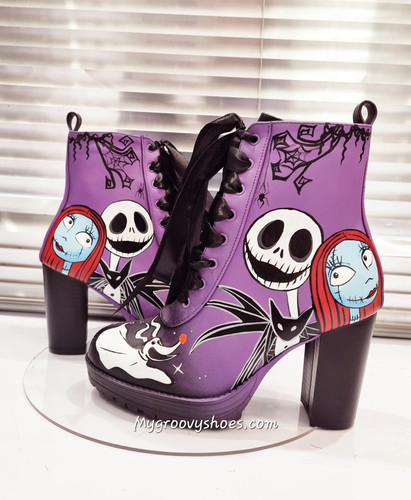 Boots Nightmare Before Christmas Heels Purple Jack Skellington