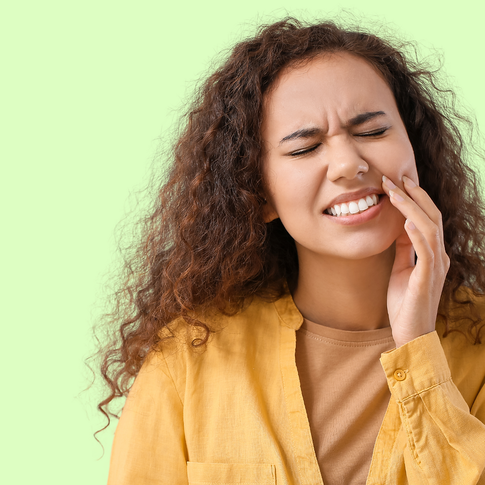 Woman with cavity needing dentist