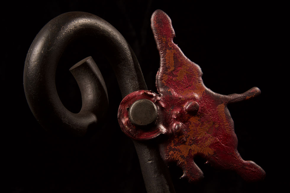 Molten copper sculpture.