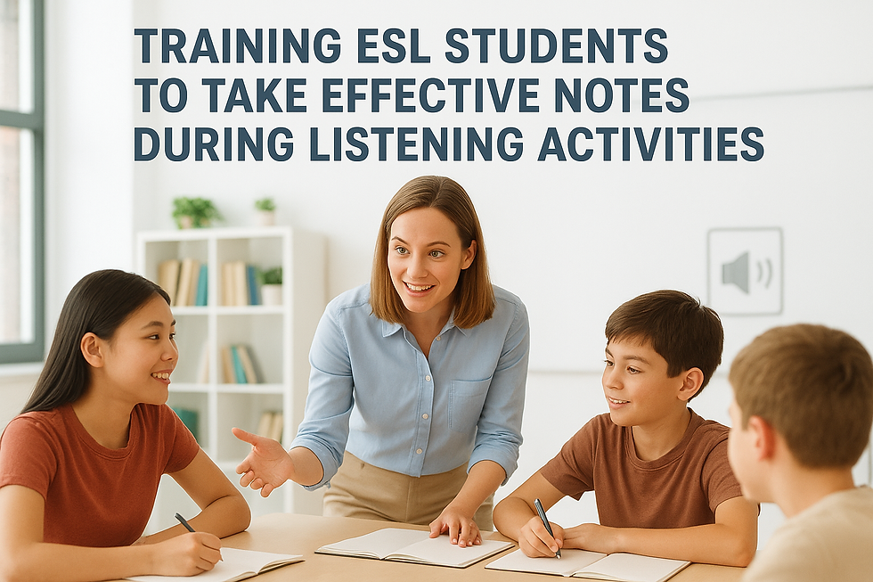 Training ESL Students to Take Effective Notes During Listening Activities