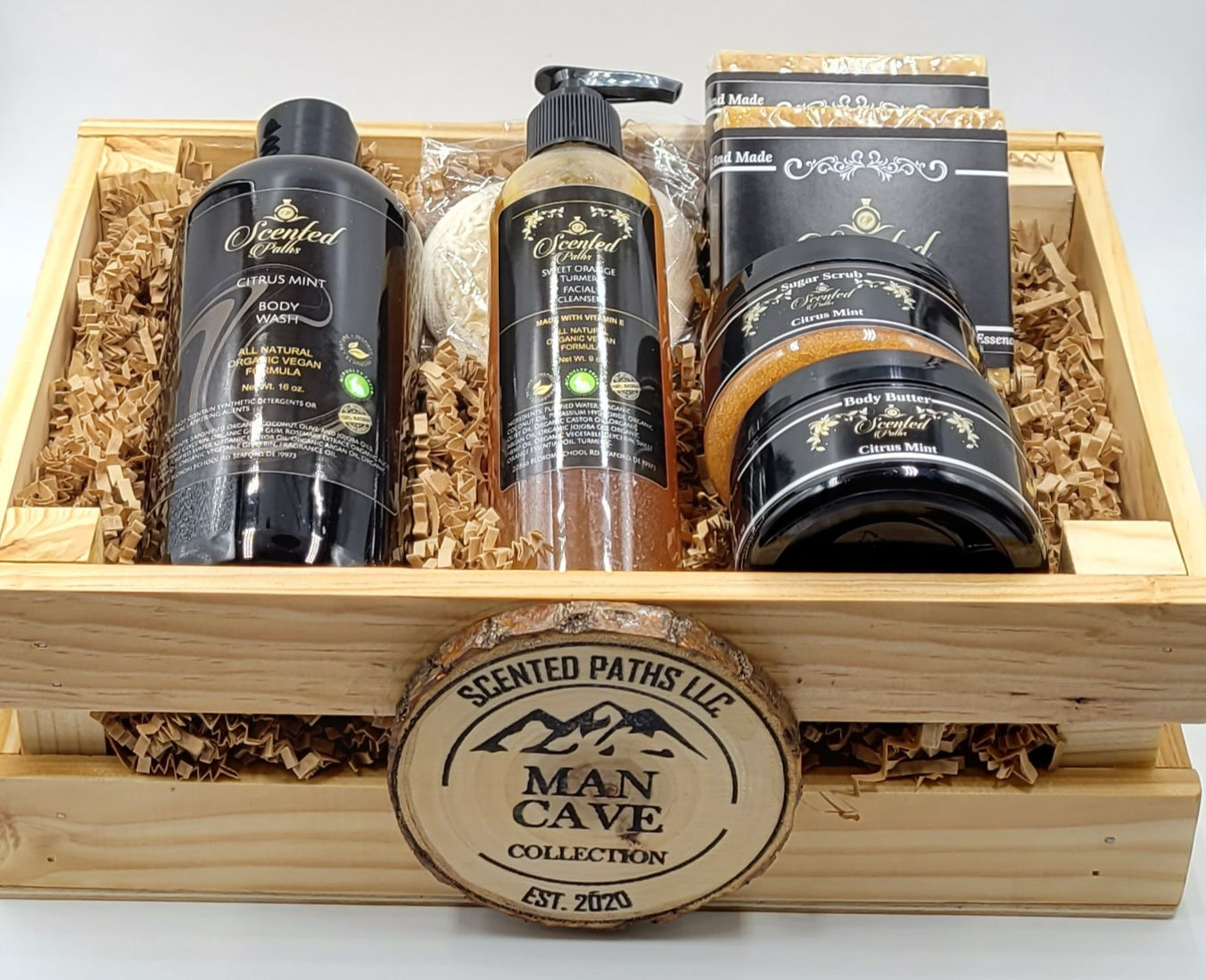 Man Cave Bath, Body with Facial Cleanser Crate