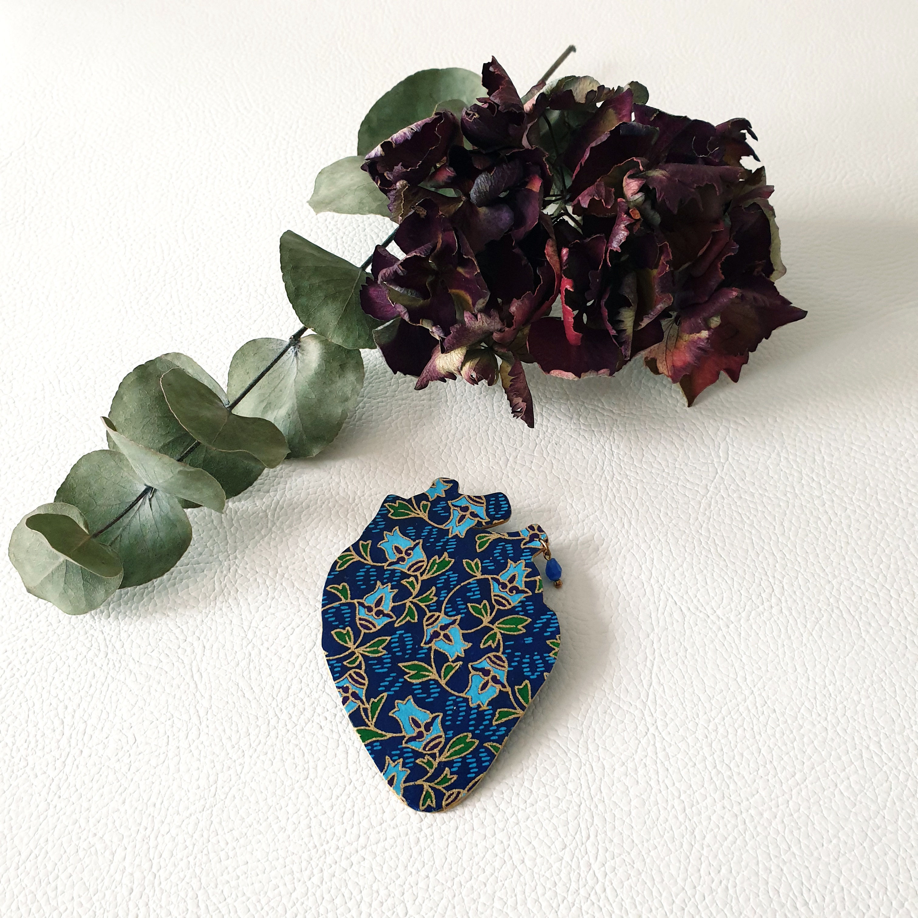 Broche SHINZO, papier japonais Chardons