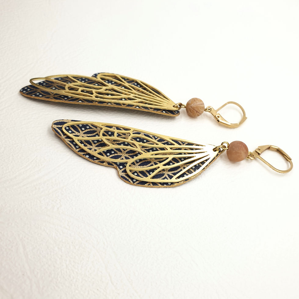 Miniature : Boucles d’oreilles RENE, papier Shippo or