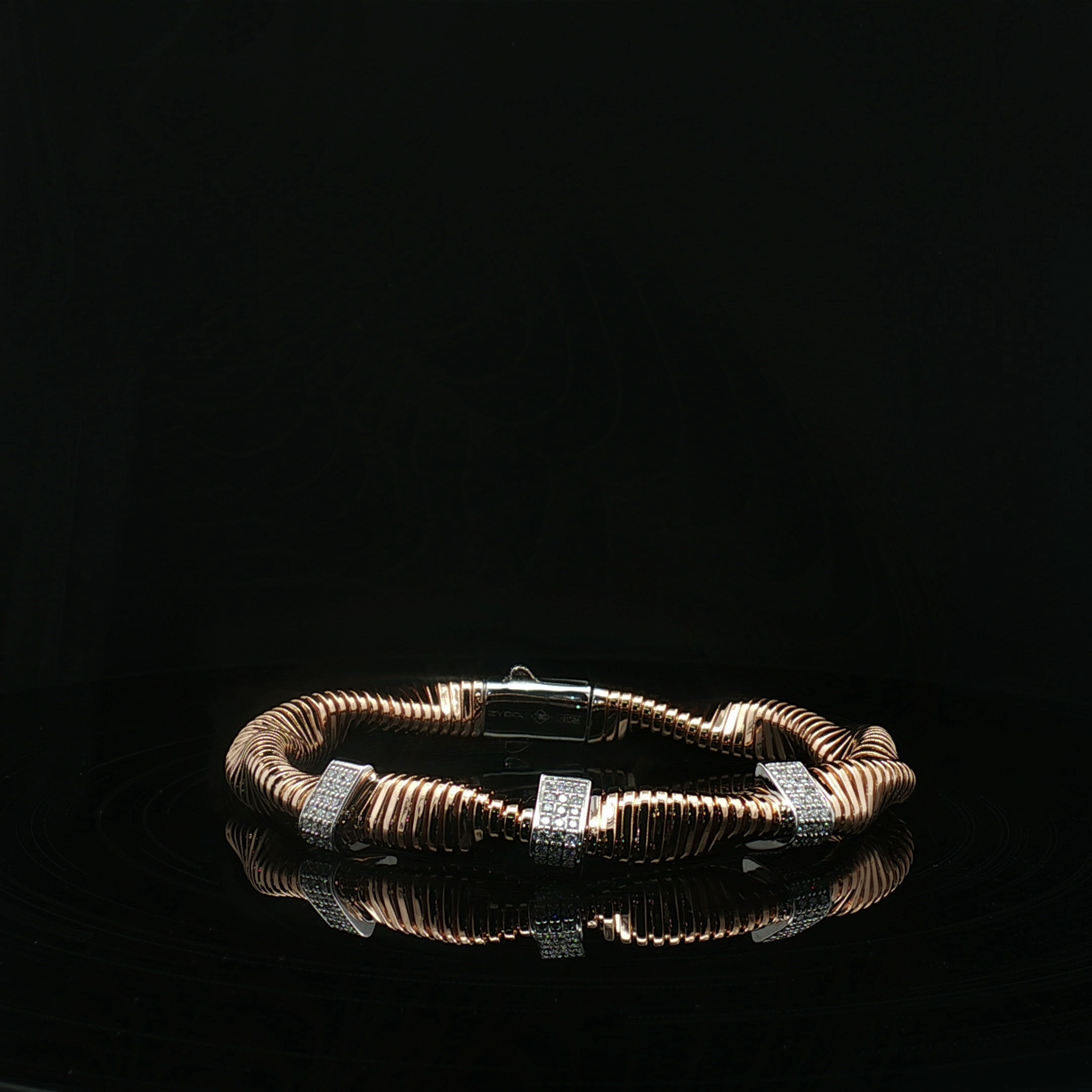 Stretch Wave Bracelet with Diamonds