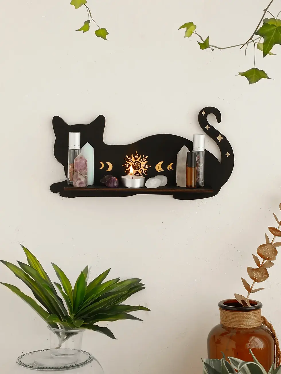 Thumbnail: Black Cat Wooden Shelf