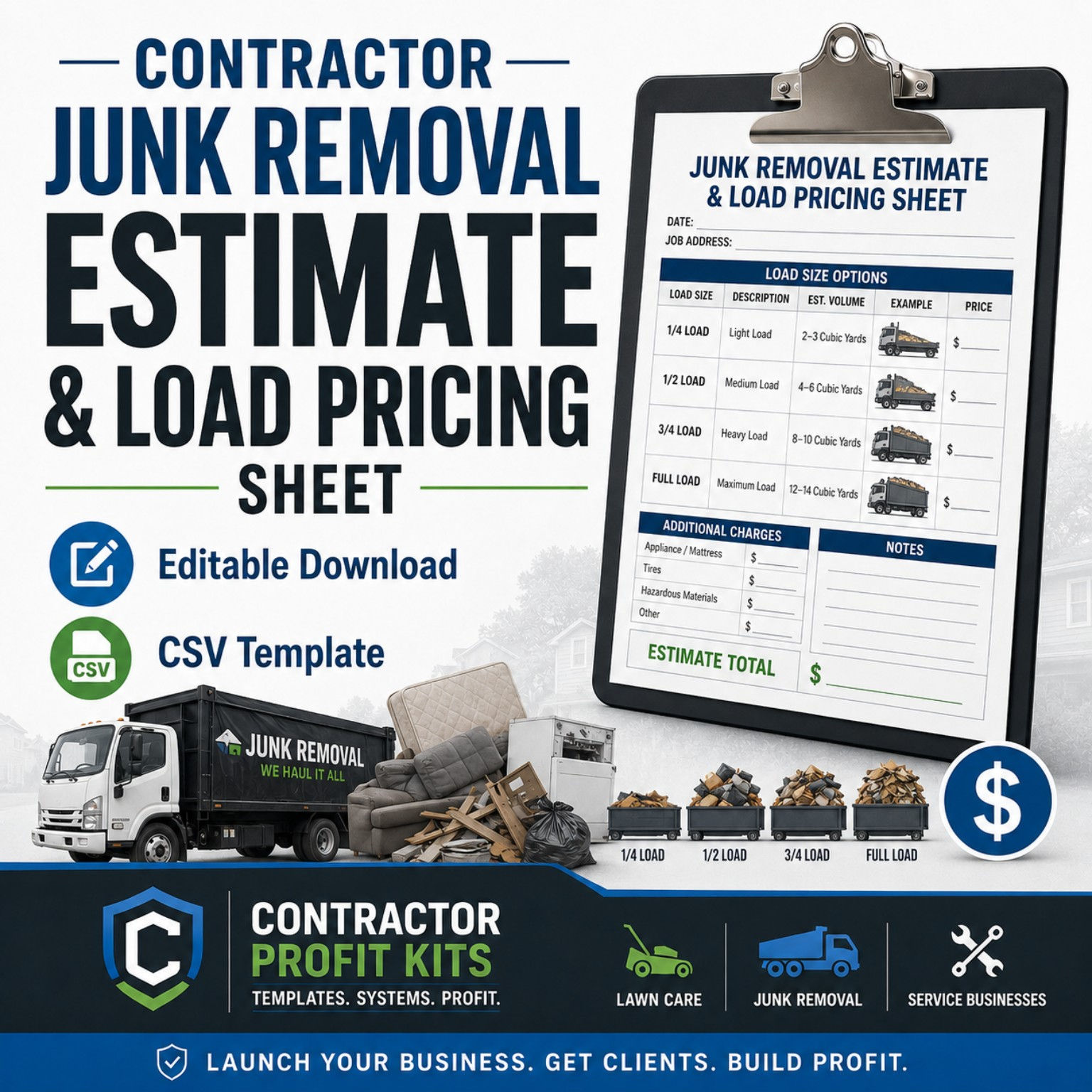 Junk Removal Estimate & Load Pricing Sheet cover