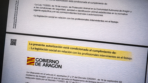 Las autorizaciones de festejos taurinos en Aragón en 2026 refuerzan la legalidad laboral