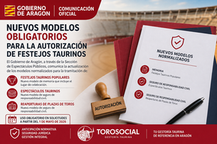 El Gobierno de Aragón actualiza los modelos obligatorios para la autorización de festejos taurinos